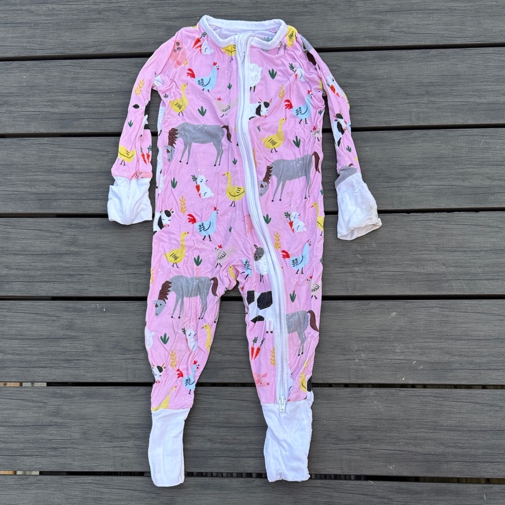 Little Sleepies Pink Animal Print Footie